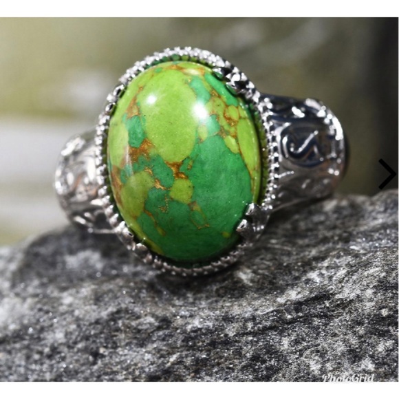Jewelry - Mojave Green Turquoise Ring in Stainless Steel